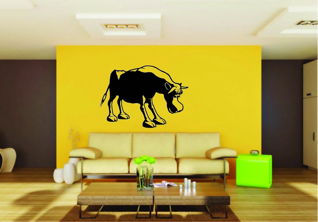 Picniva Bull Sty15 Vinyl Wall Decal, Approx 22 x 15.59 in, Removable
