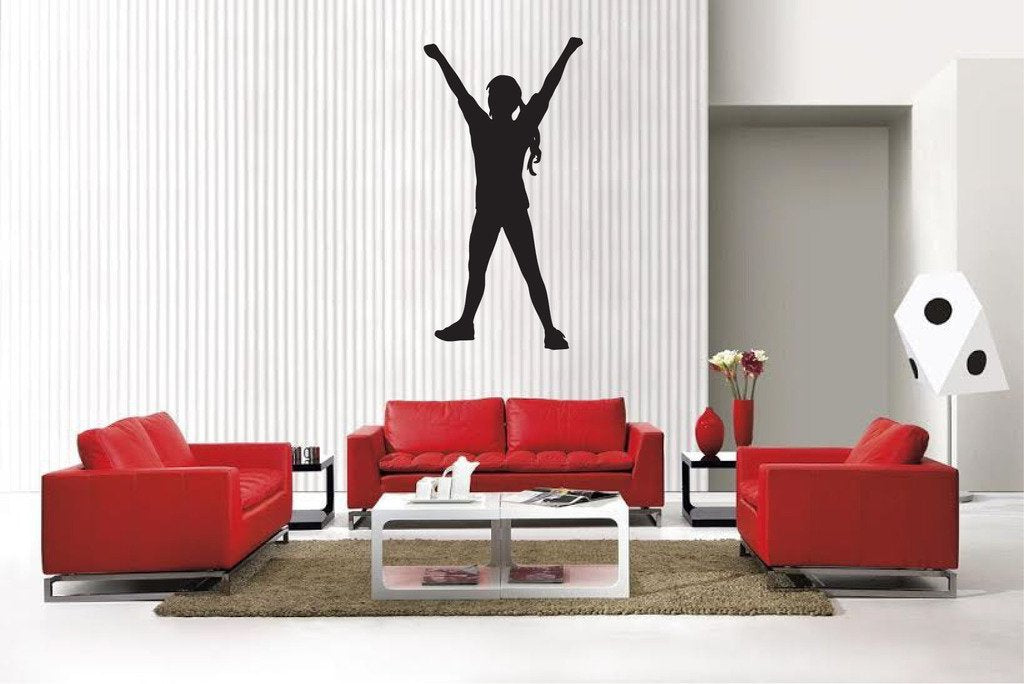 Picniva Matte Black Soccer Girl Style 48a Vinyl Wall Decal Sports Decor