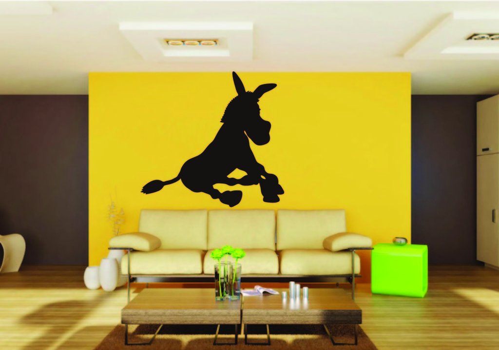 Picniva Donkey Sty4a Vinyl Wall Decal, Approx 22 in Square, Removable