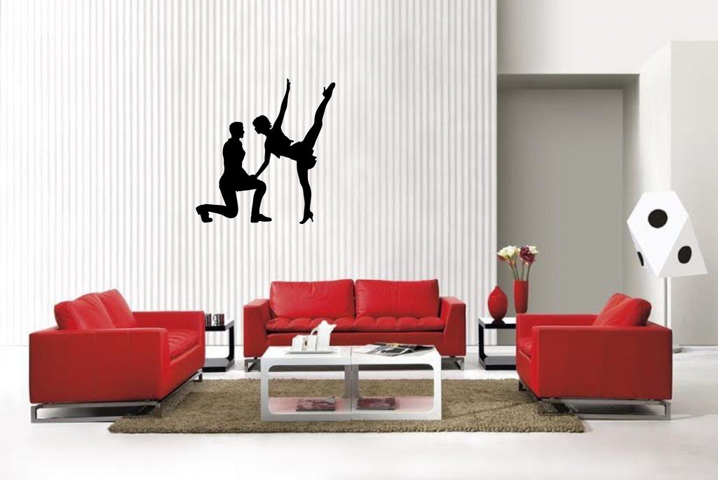 Picniva Dancing Style 3 Vinyl Wall Decal, Matte Black, 22 x 22.94 in
