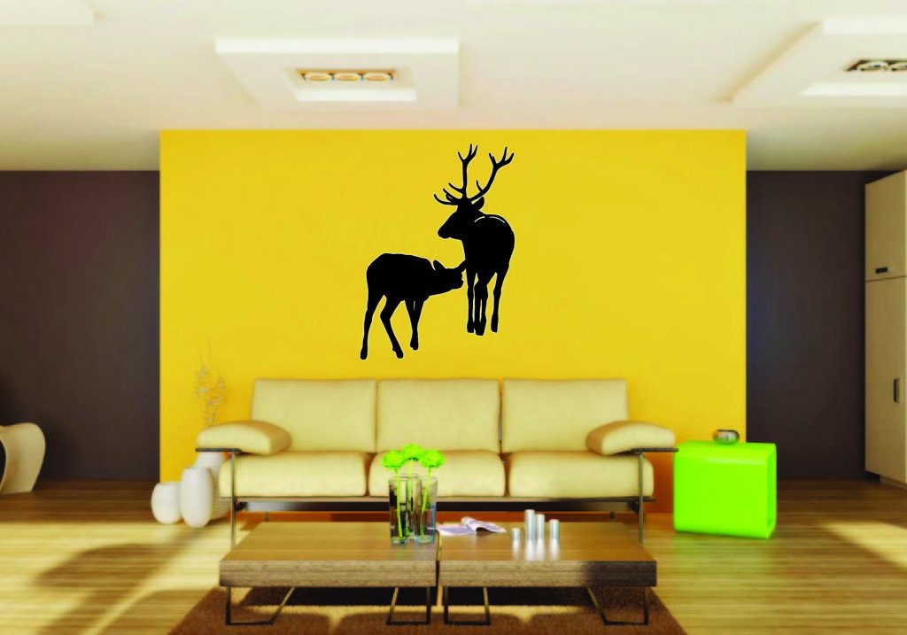 Picniva Elk Family Style 1 Removable Vinyl Wall Decal
