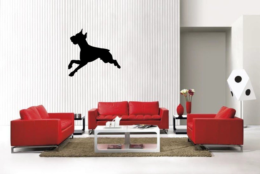 Picniva Boxer Style 14 Vinyl Wall Decal, Matte Black, 22 x 20 in