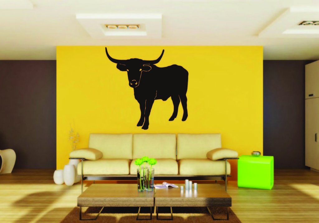 Picniva Cattle Sty7 Vinyl Wall Decal, Approx 22 in Square, Removable