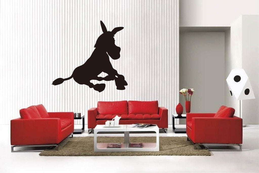 Picniva Matte Black Donkey Style 4a Vinyl Wall Decal Farm Barn Decor Home
