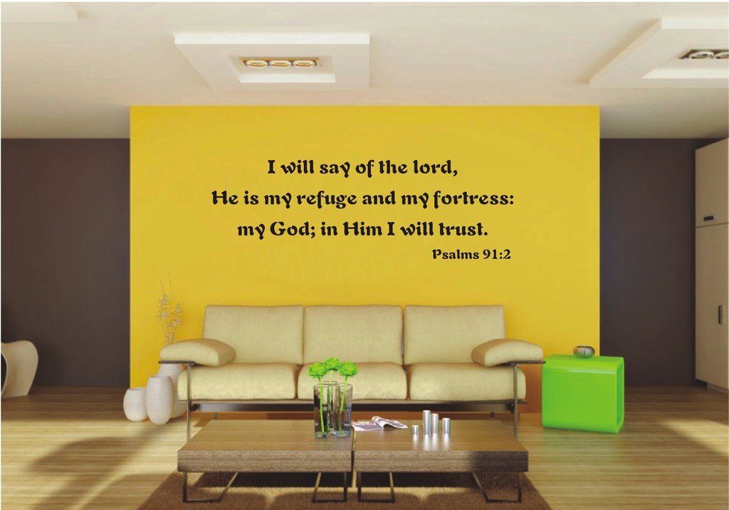 Picniva Refuge Fortress Psalm Scripture Quote Wall Decal