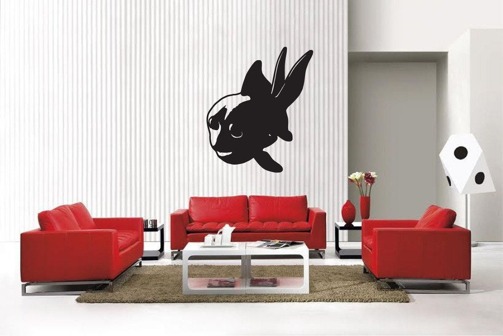 Picniva Matte Black Goldfish Style 3 Vinyl Wall Decal Aquarium Decor