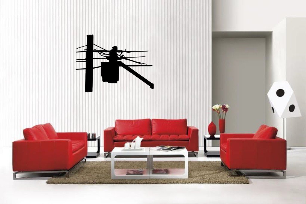 Picniva Lineman Sty2 Vinyl Car Window Decal, Approx 5 in
