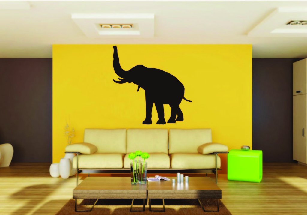 Picniva Elephant Sty8 Vinyl Wall Decal, Approx 22 in Square, Removable