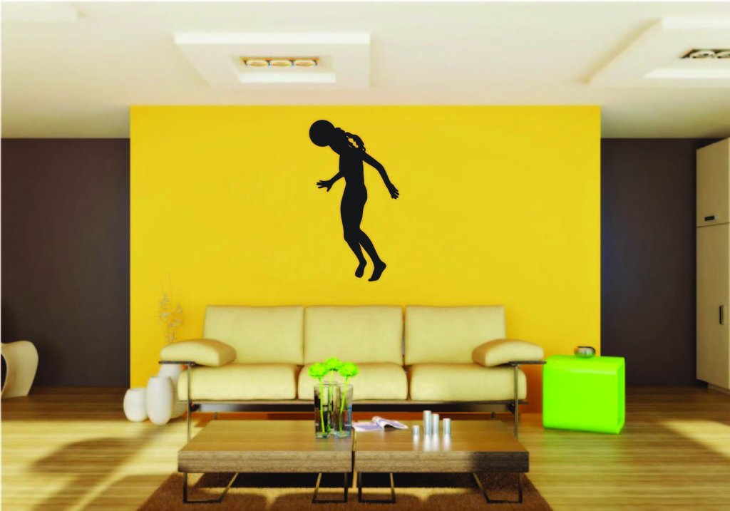 Picniva Soccer Girl Style 22a Removable Vinyl Wall Decal