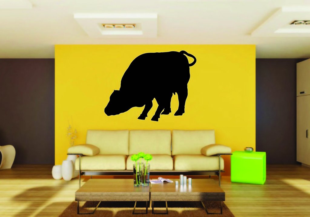 Picniva Cow Sty5a Vinyl Wall Decal, Approx 22 x 17.6 in, Removable