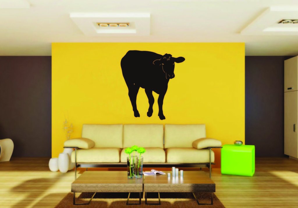 Picniva Cow Sty50 Vinyl Wall Decal, Approx 22 x 24.2 in, Removable