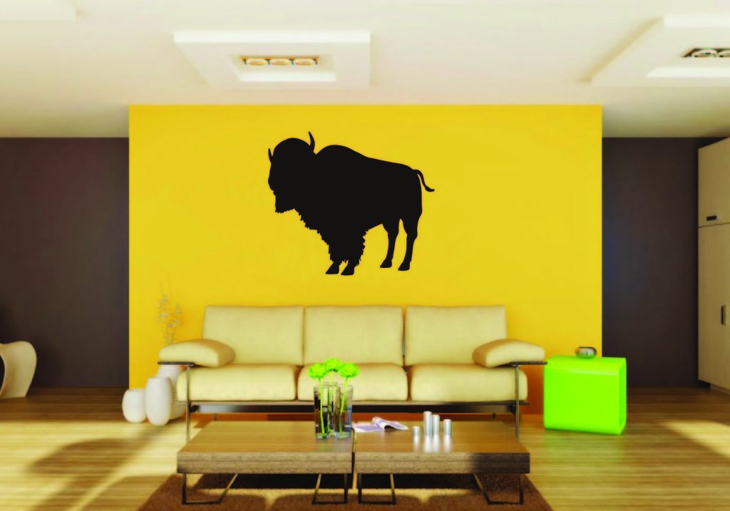 Picniva Bison Sty3a Vinyl Wall Decal, Approx 22 x 19.8 in, Removable