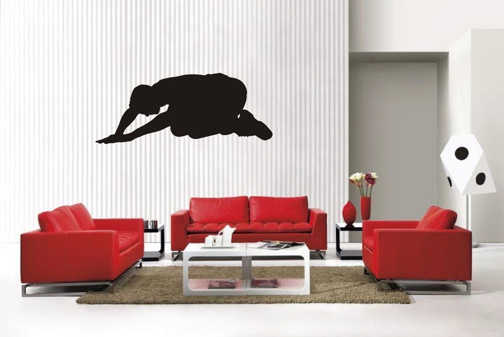 Picniva Man Style 1 Vinyl Wall Decal, Matte Black, 22 x 8.81 in