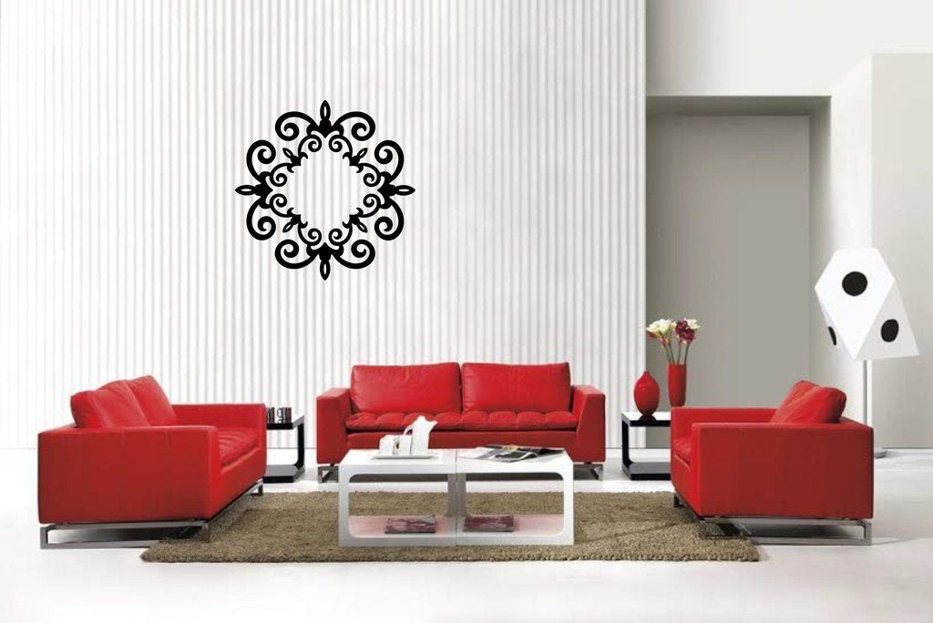 Picniva Matte Black Scroll Style 58 Vinyl Wall Decal Ornamental Decor