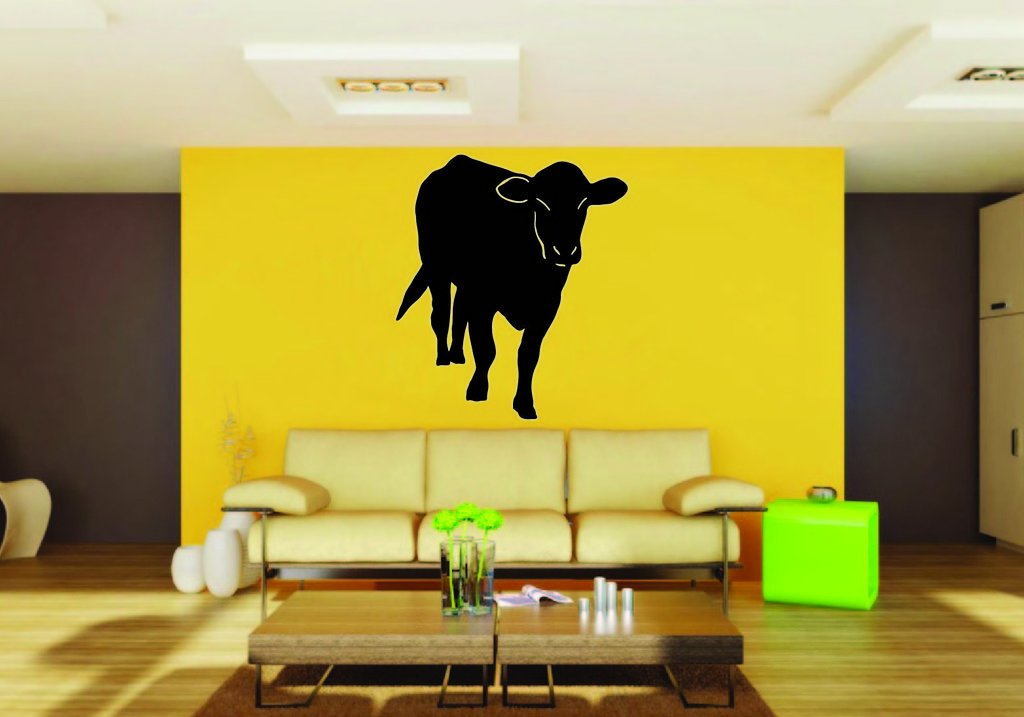 Picniva Cow Sty32 Vinyl Wall Decal, Approx 22 x 26.4 in, Removable