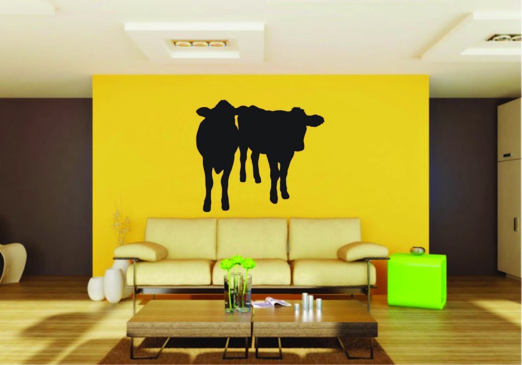 Picniva Cow Sty41 Vinyl Wall Decal, Removable, Home Decor, Illustrated Art