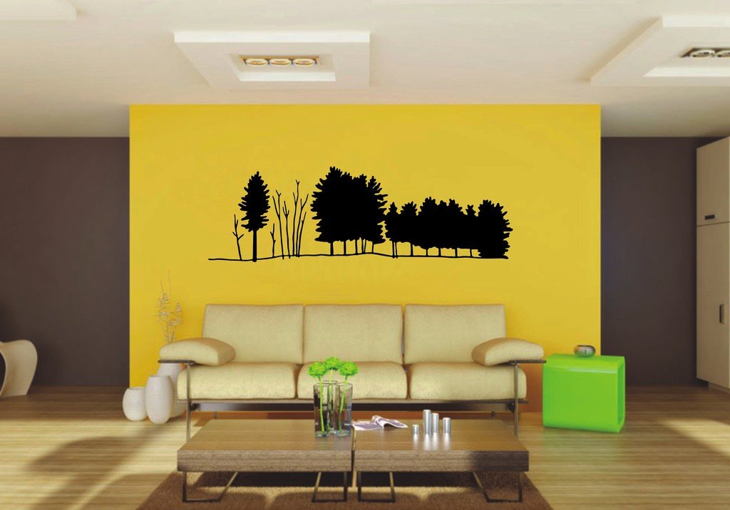 Picniva 22x6.9 Treeline Style 3 Vinyl Wall Decal Nature