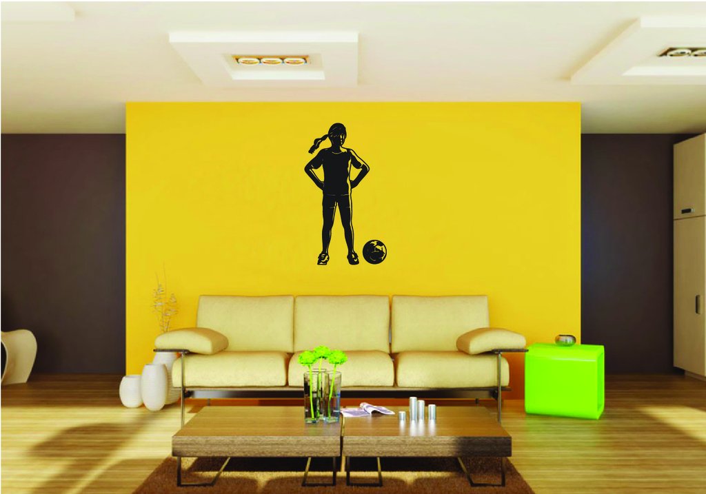 Picniva Soccer Girl Style 50 Removable Vinyl Wall Decal