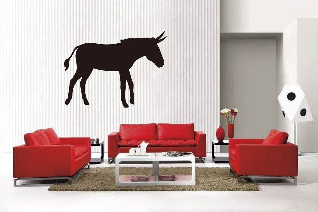 Picniva Matte Black Donkey Style 20 Vinyl Wall Decal Farm Barn Decor BG5251