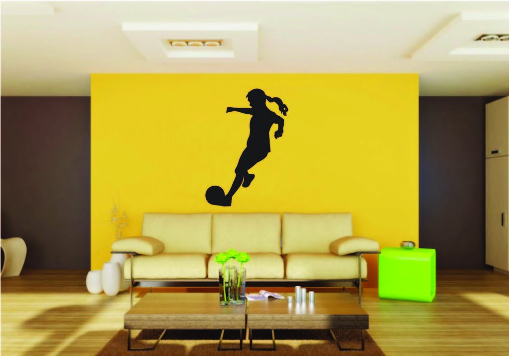 Picniva Soccer Girl Style 25a Removable Vinyl Wall Decal