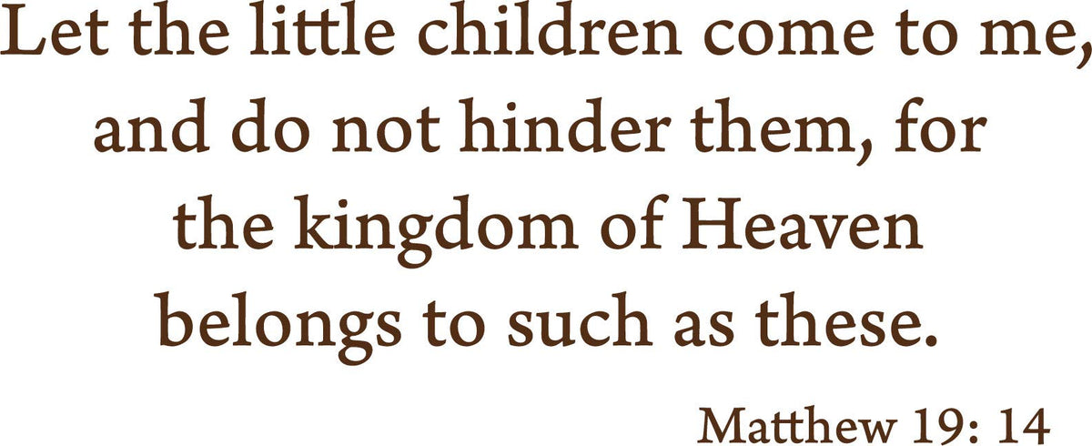 Decaltor Matthew 19:14 Bible Verse Vinyl Wall Decal, Home Decor