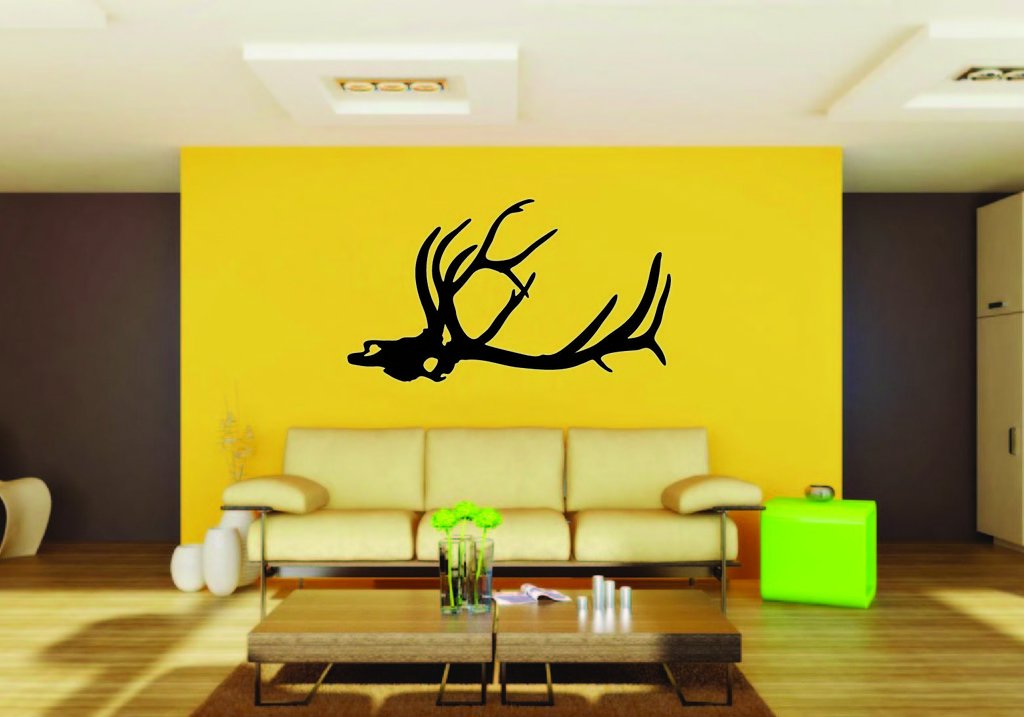 Picniva Elk Skull Style 1 Removable Vinyl Wall Decal