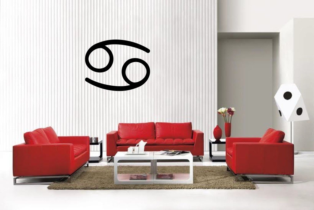Picniva Matte Black Cancer Style 1 Vinyl Wall Decal Zodiac Astrology Decor