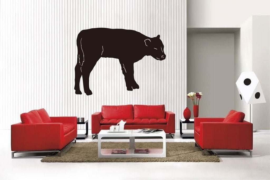 Picniva Matte Black Cow Style 73 Vinyl Wall Decal Farm Ranch Decor BG5168