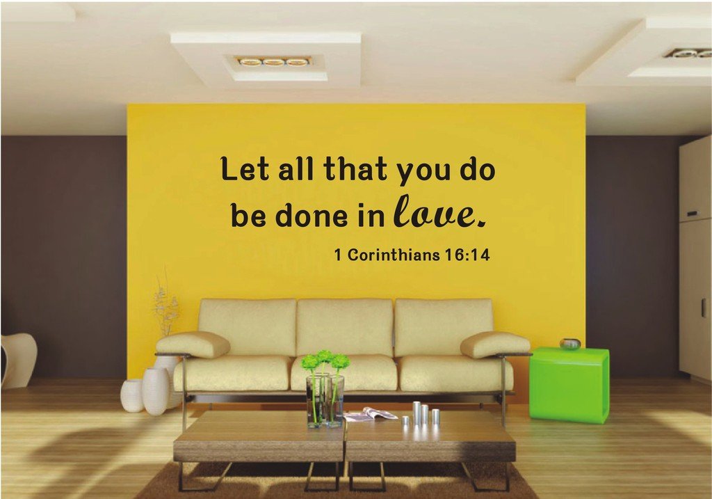 Picniva Do All Things in Love Quote Vinyl Wall Decal, Waterproof, Lettering