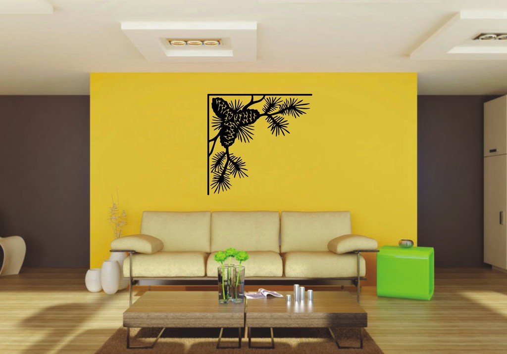 Picniva 22x21.27 Pine Cones Style 1 Vinyl Wall Decal Nature