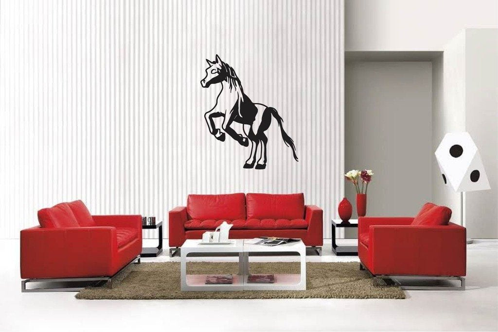 Picniva Matte Black Pony Style 4 Vinyl Wall Decal Equestrian Kids Decor