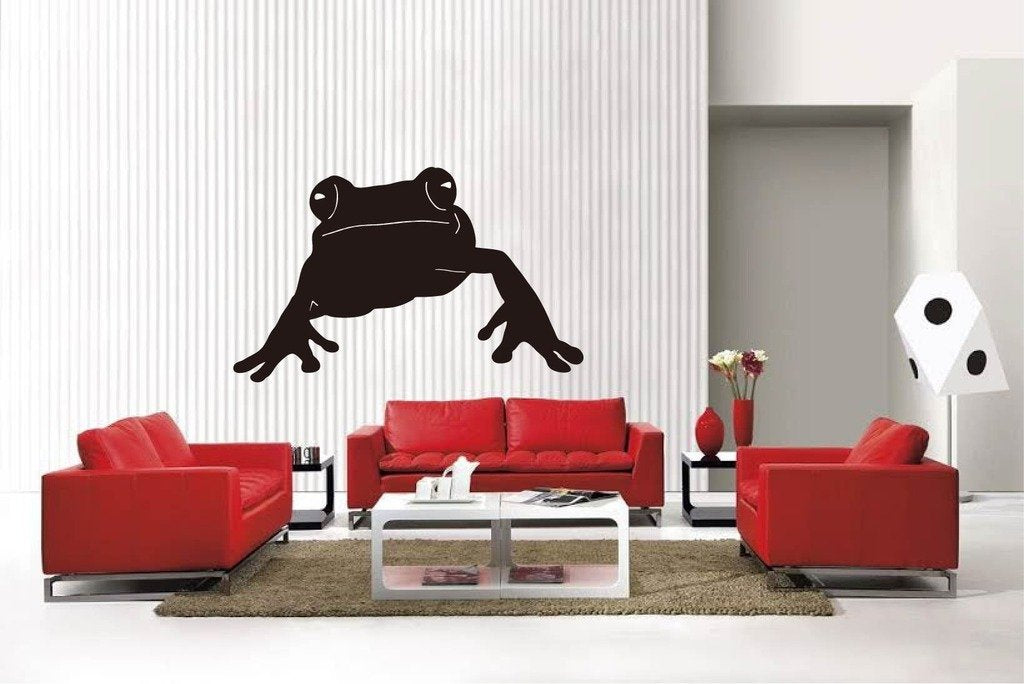 Picniva Matte Black Frog Style 3 Vinyl Wall Decal Pond Nature Decor BG5286
