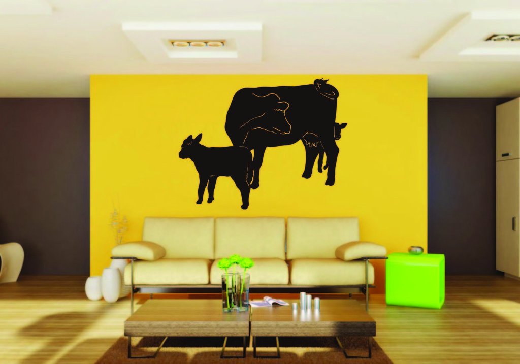 Picniva Cow Sty75 Vinyl Wall Decal, Approx 22 x 17.6 in, Removable