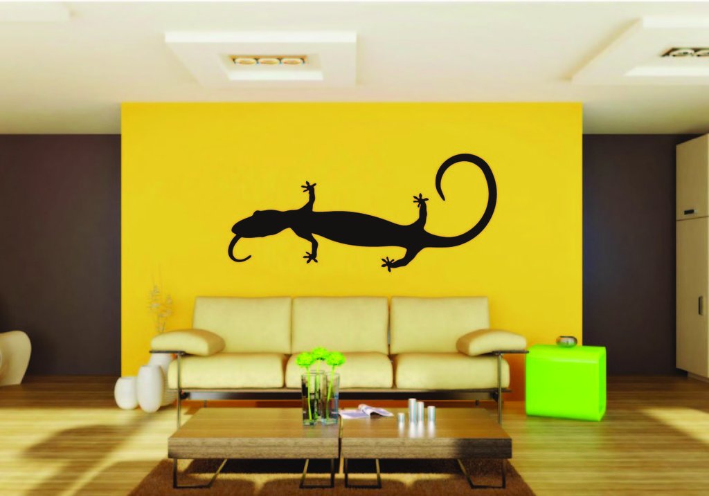 Picniva Gecko Sty8 Vinyl Wall Decal, Approx 22 x 11 in, Removable