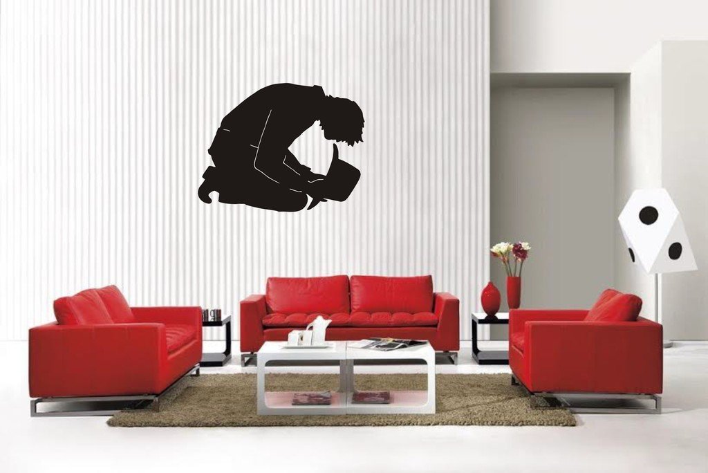 Picniva Cowboy Style 13 Vinyl Wall Decal, Matte Black, 22 x 16.99 in