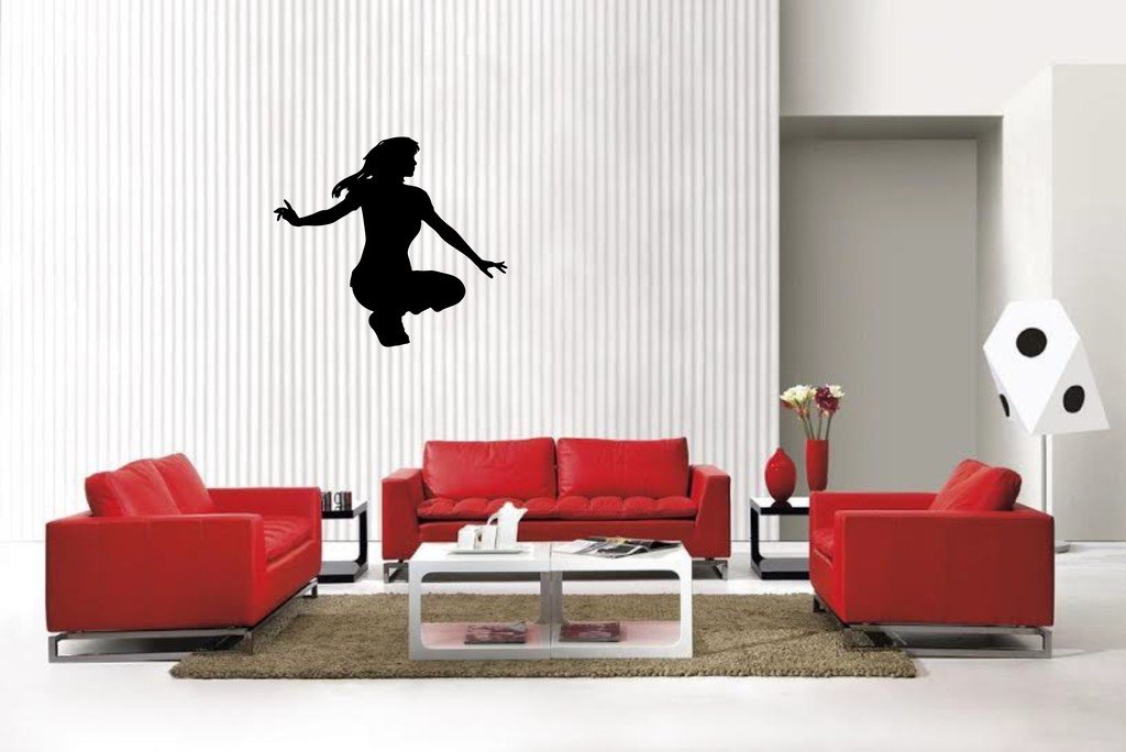 Picniva Matte Black Squating Style 1 Vinyl Wall Decal Home Decor