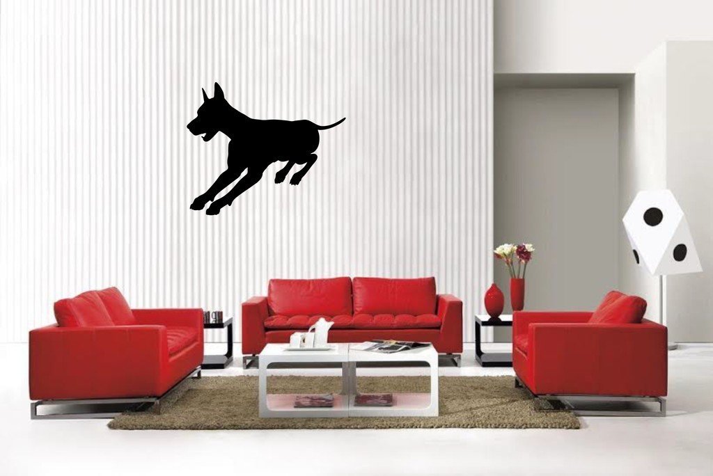 Picniva Matte Black Doberman Style 4a Vinyl Wall Decal Pet Animal Decor