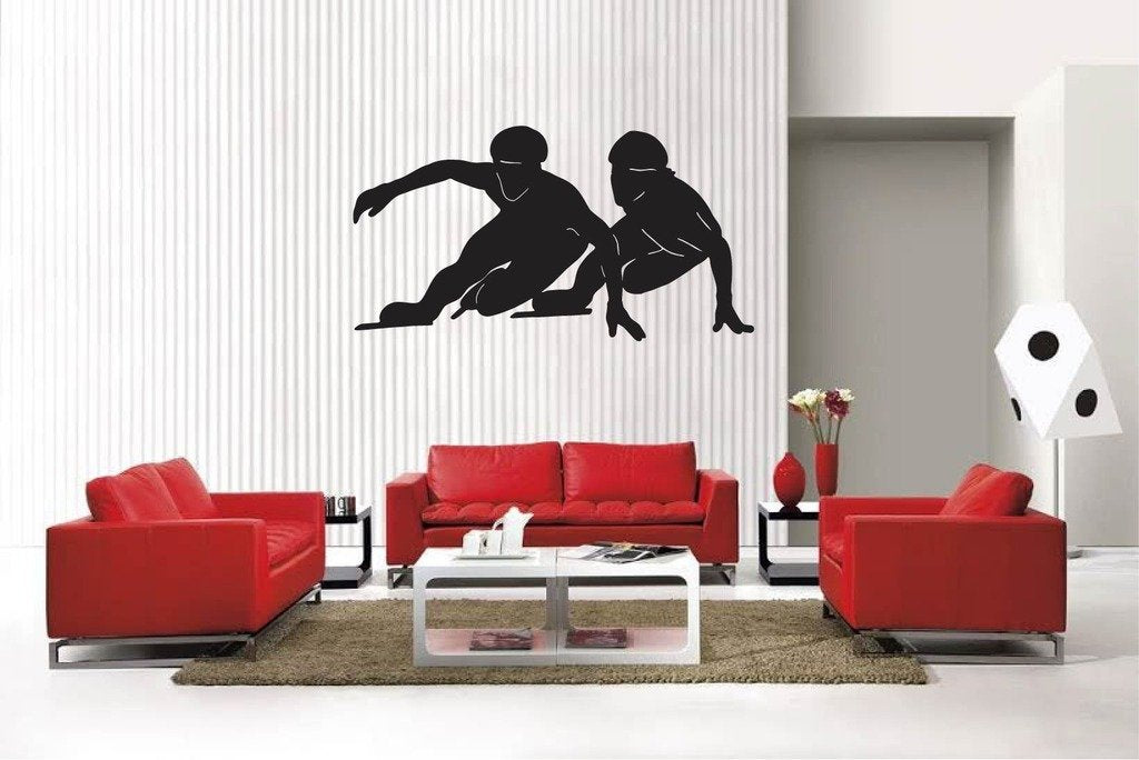 Picniva Matte Black Skate Style 7 Vinyl Wall Decal Action Sports Decor