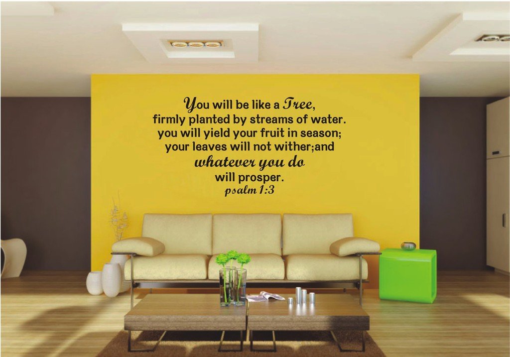 Picniva 22x11.39 You Will Be Like a Tree Psalm 1 Vinyl Wall Decal Christian