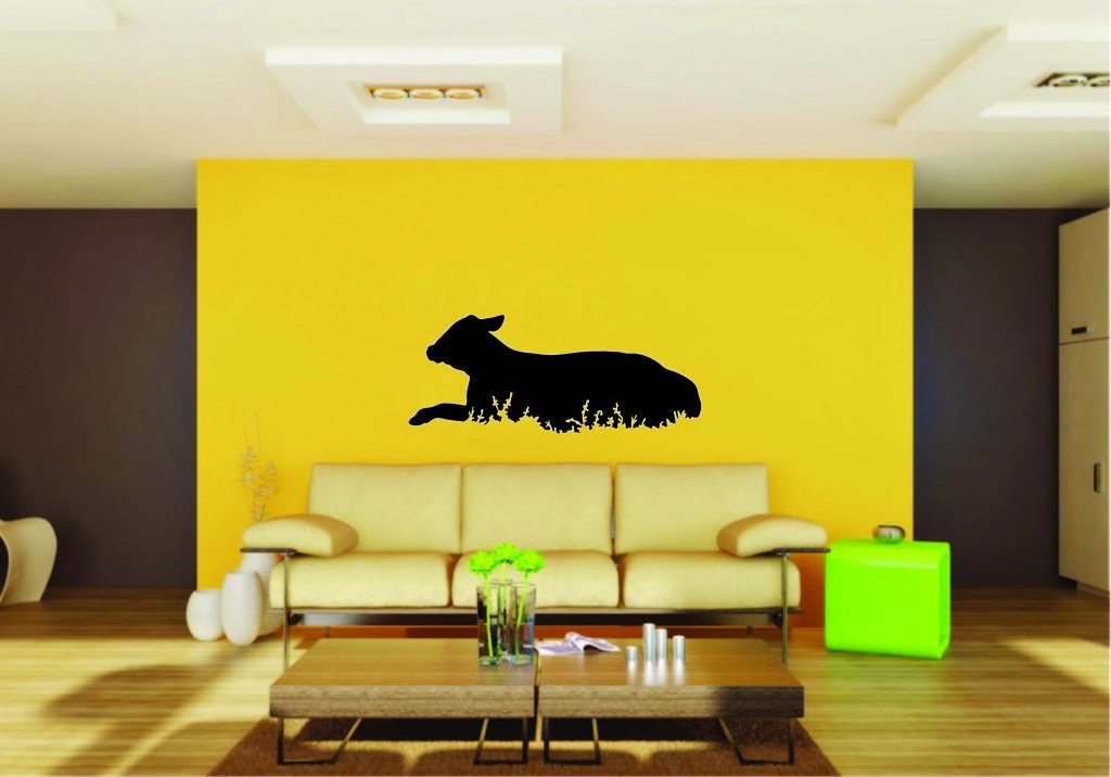 Picniva Cow Sty80 Vinyl Wall Decal, Approx 22 x 9.19 in, Removable