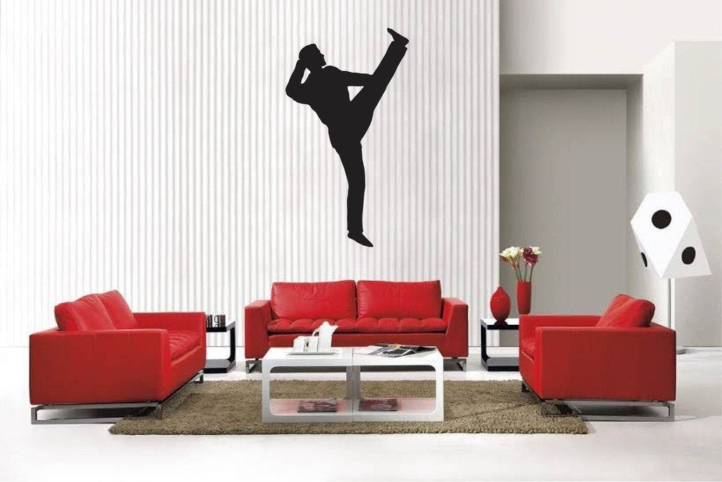 Picniva Matte Black Martial Arts Style 148 Vinyl Wall Decal Sports Decor