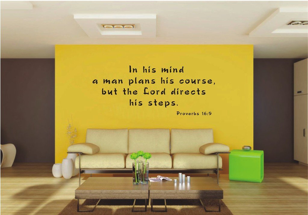 Picniva In His Mind a Man Plans His Course Wall Decal, Proverbs 16:9
