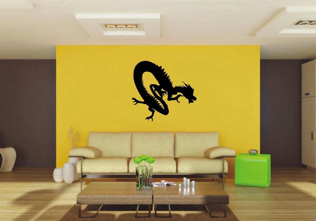 Picniva 22x20.72 East Dragon Style 4 Vinyl Wall Decal Fantasy Decor