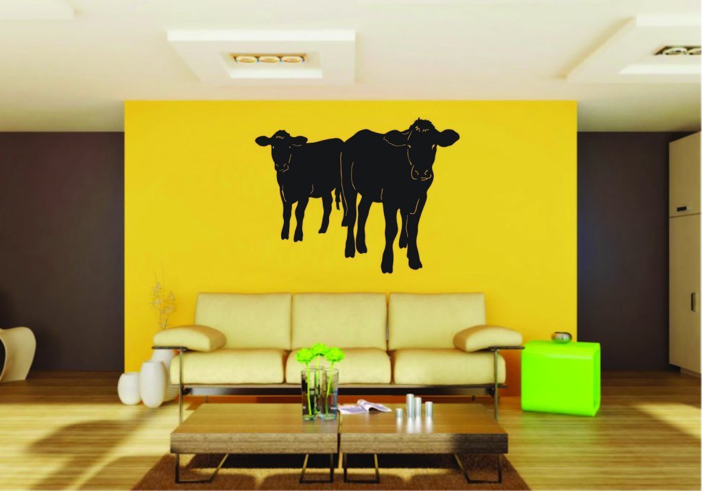 Picniva Cow Sty37 Vinyl Wall Decal, Approx 22 x 16.86 in, Removable