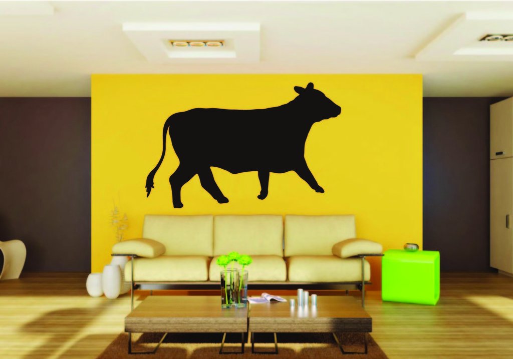 Picniva Cow Sty95 Vinyl Wall Decal, Approx 22 x 15.4 in, Removable
