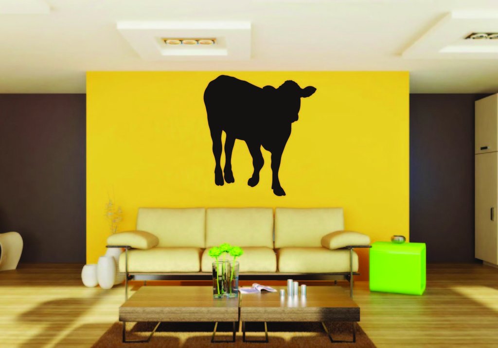 Picniva Cow Sty47 Vinyl Wall Decal, Approx 22 x 24.2 in, Removable