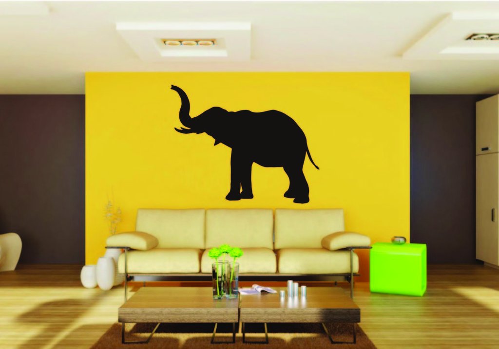 Picniva Elephant Sty17 Vinyl Wall Decal, Approx 22 x 17.6 in, Removable