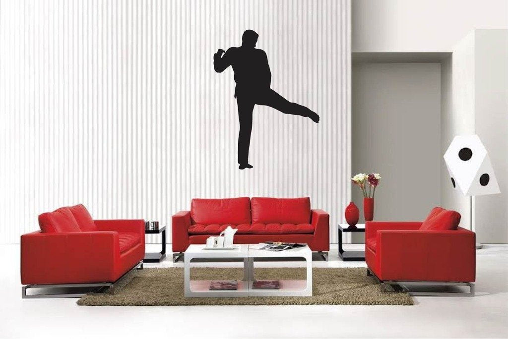Picniva Matte Black Martial Arts Style 128 Vinyl Wall Decal Sports Decor