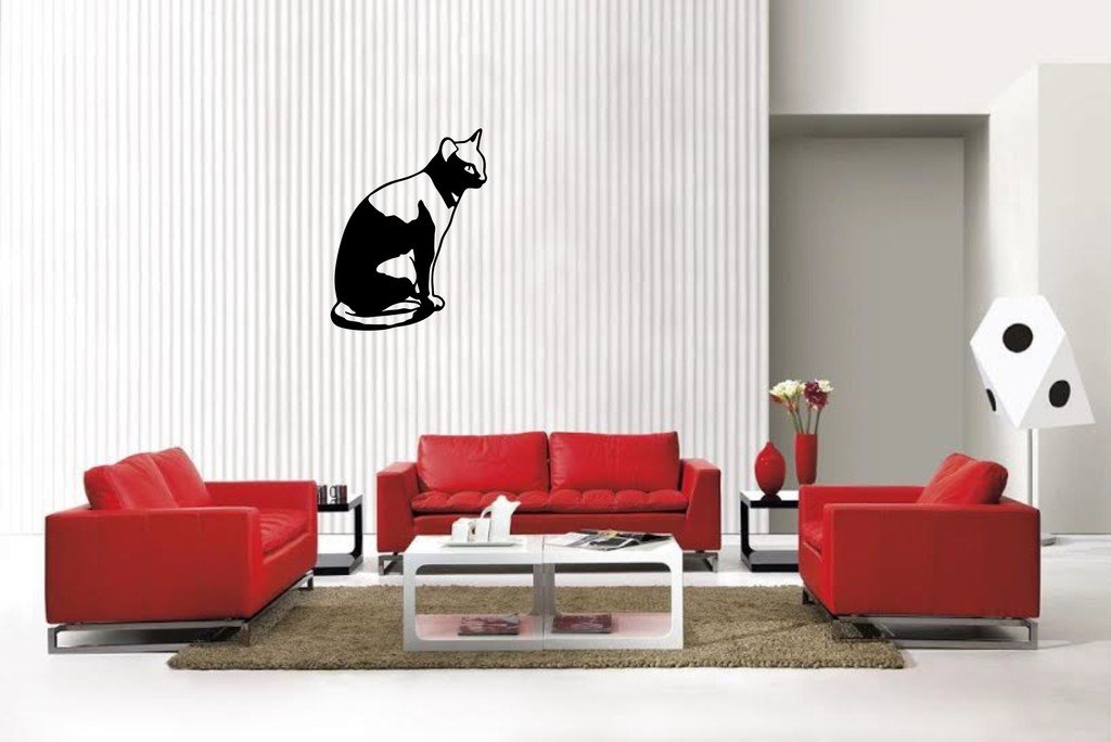 Picniva Matte Black cat Style 22 Vinyl Wall Decal Pet Animal Decor
