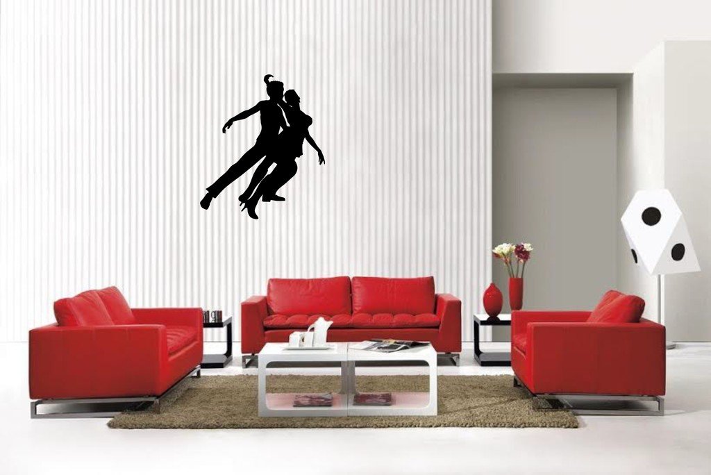 Picniva Matte Black Dancing Style 25 Vinyl Wall Decal Music Dance Decor